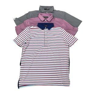 Lot of 3 RLX Ralph Lauren Performance Golf Polos Mens M Striped Short Sleeve